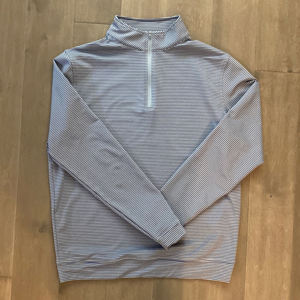 Men’s Peter Millar 3/4 zip in gray and navy size Medium. EUC